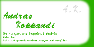 andras koppandi business card