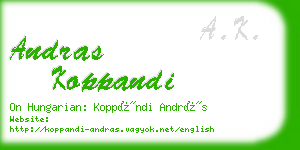 andras koppandi business card